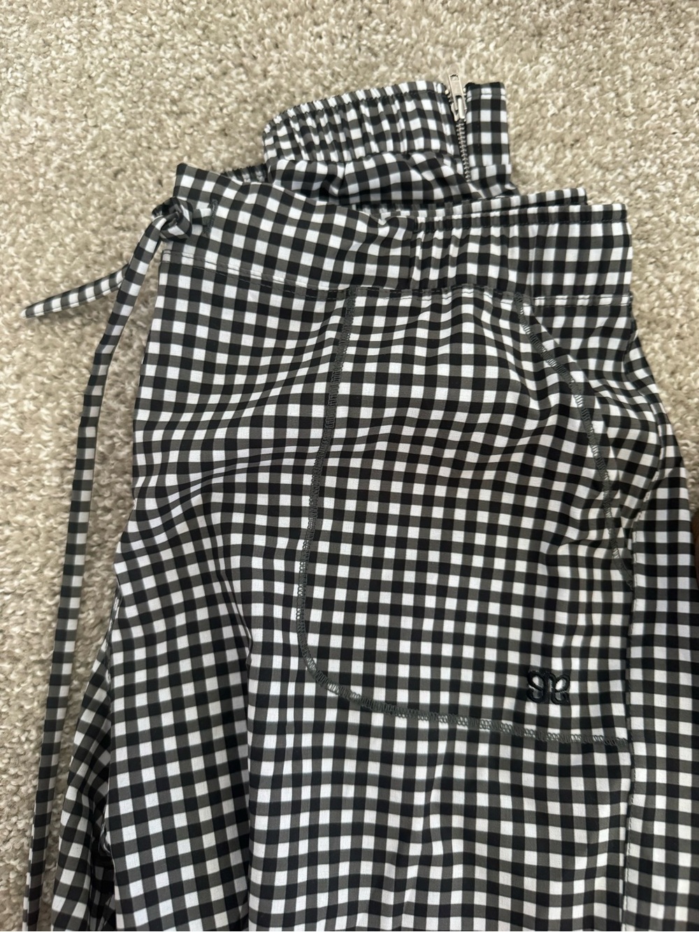 Albion Black & White Gingham Drawstring joggers
